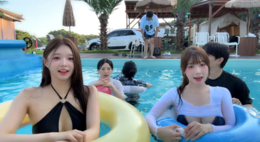 (BJ야동) 팀진우 최근 야외 수영장 라방